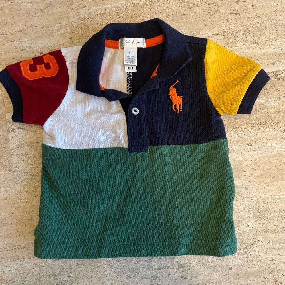 Ralph Lauren Kids Color Block Big Pony Polo Shirt